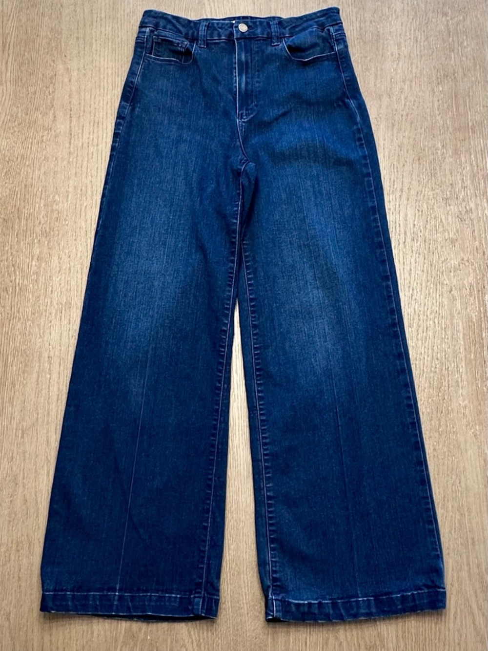 PAIGE Dark Indigo Wide-Leg Jeans - Picture 2 of 11